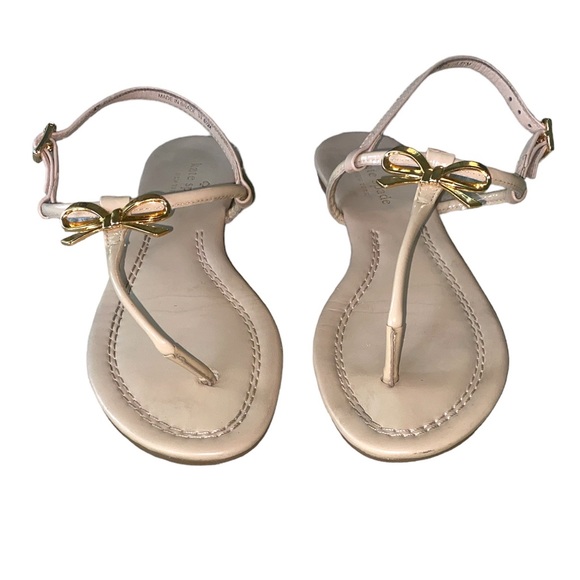 Kate Spade Tracie Gold Bow Patent Thong T-Strap Sandals - 6.5 - Picture 14 of 14